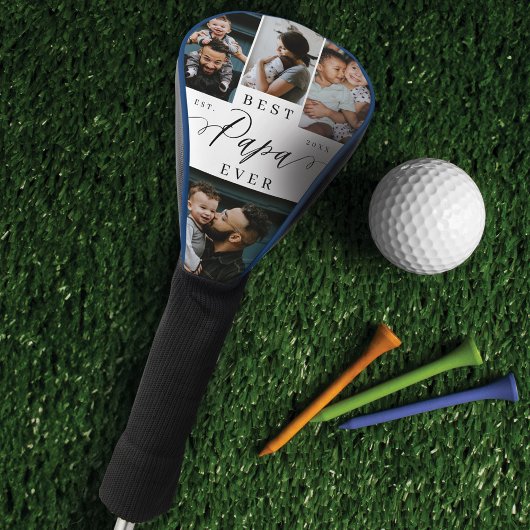 Beste Papa ooit Script Vaderdag Fotocollage Golfheadcover