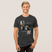 Beste papa ooit scriptserie Foto toetsenbord Black Tri-Blend Shirt (Voorkant volledig)