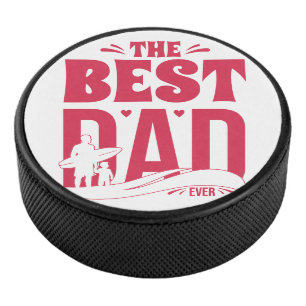 Beste Papa Ooit – Silhouet van Vader en Kind die S Hockey Puck