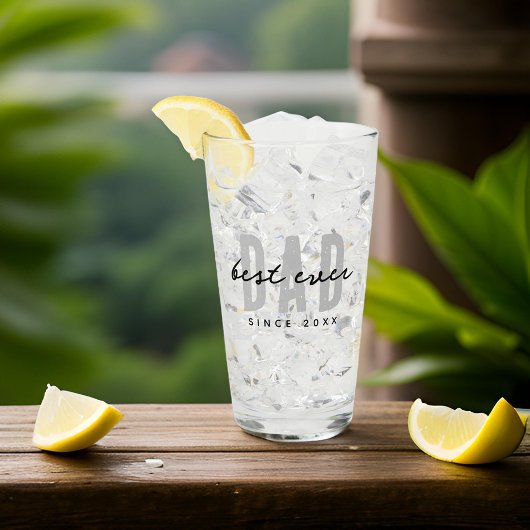 Beste papa ooit sinds 20XX Modern Simple Preppy Glas
