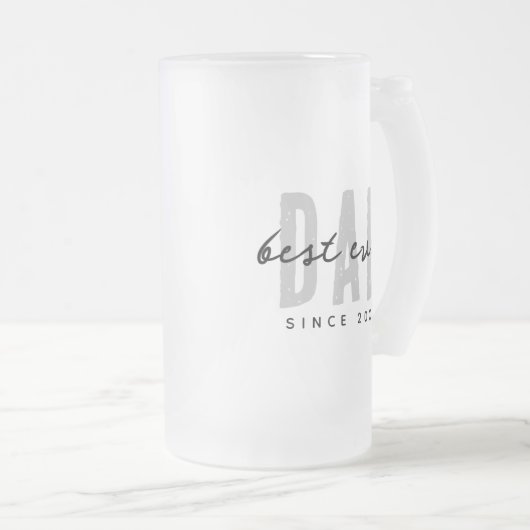 Beste papa ooit sinds 20XX Modern Simple Preppy Matglas Bierpul (Voorkant rechts)