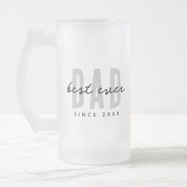 Beste papa ooit sinds 20XX Modern Simple Preppy Matglas Bierpul