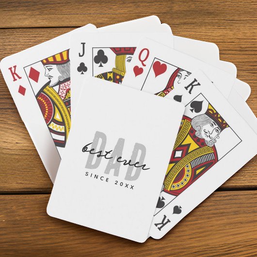 Beste papa ooit sinds 20XX Modern Simple Preppy Pokerkaarten