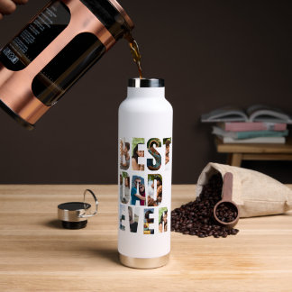 Beste papa ooit | Sjabloon voor fotocollage Waterfles