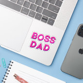 Beste papa ooit sticker (Laptop met iPhone)