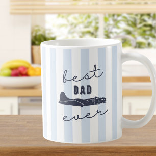 Beste Papa Ooit Strepen Vintage Vliegtuig Verjaard Koffiemok