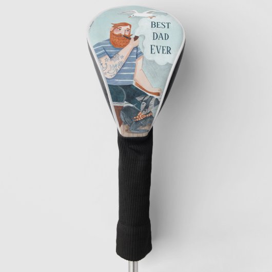 Beste papa ooit superheld zeiler golfheadcover (Voorkant)