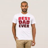 Beste Papa Ooit T-Shirt Rood Wit Vaderdag Gift (Voorkant volledig)