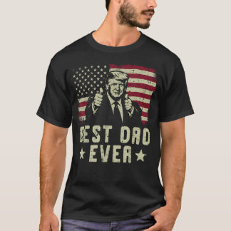 Beste Papa Ooit Trump VS Vlag Vaderdag Patriottisc T-shirt