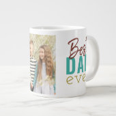 Beste papa ooit Typografie en Aangepaste Foto Extra Grote Beker (Voorkant rechts)