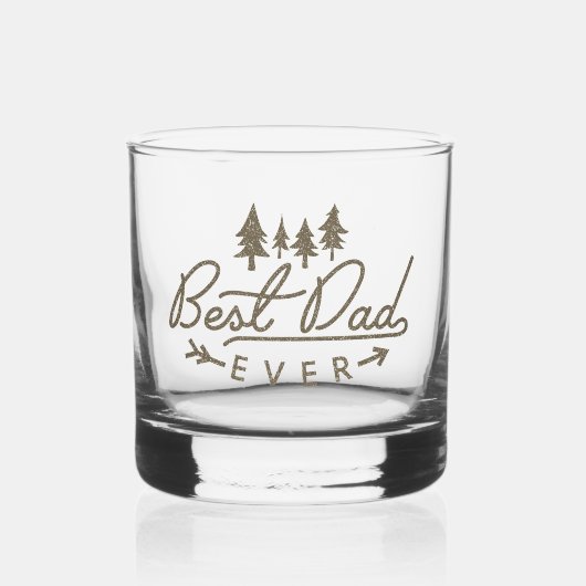 Beste papa ooit typografie met bomen whisky glas (Voorkant)