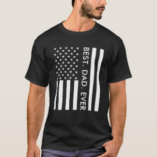Beste papa ooit Typografie USA Flag Fathers Day T-shirt