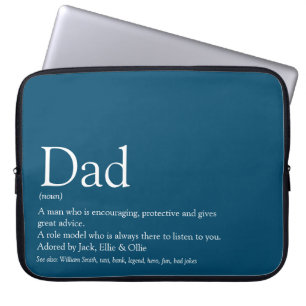 Beste Papa Ooit Vader Daddy Definitie Blauw Laptop Sleeve