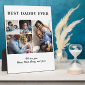 Beste papa ooit Vaderdag 4 fotocollage Fotoplaat (Zijkant)