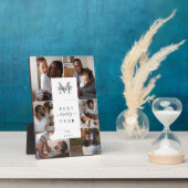 Beste papa ooit Vaderdag 6 foto monogram Fotoplaat (Zijkant)