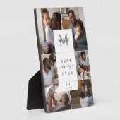 Beste papa ooit Vaderdag 6 foto monogram Fotoplaat (Zijkant)