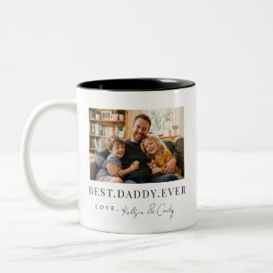 Beste papa ooit Vaderdag cadeau foto Tweekleurige Koffiemok