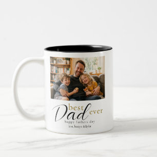 Beste papa ooit Vaderdag cadeau foto Tweekleurige Koffiemok