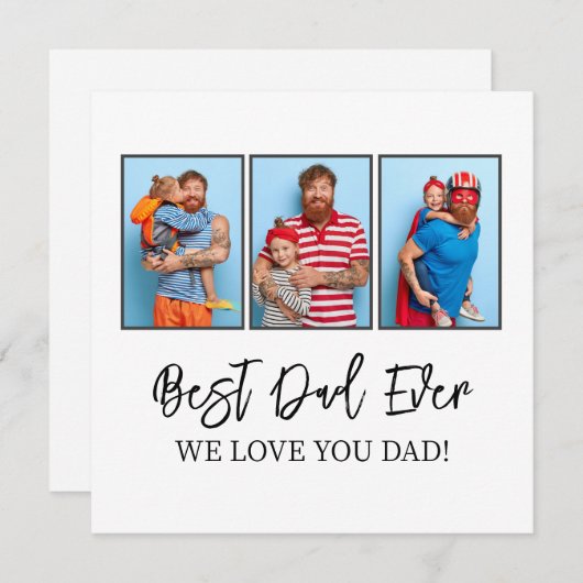Beste Papa Ooit Vaderdag Cadeau Kinderen Foto Coll Feestdagenkaart (Voorkant / Achterkant)