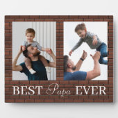 Beste papa ooit vaders dag 2 foto collage plaque fotoplaat (Voorkant)