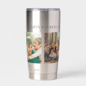 Beste papa ooit vaders dag 4 fotocollage geïsoleerde drinkbeker (Achterkant)