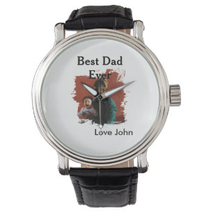 Beste papa ooit vaders papa cadeau foto naam eenvo horloge