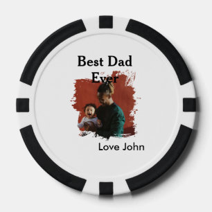 Beste papa ooit vaders papa cadeau foto naam eenvo poker chips