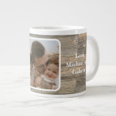 Beste papa Ooit Verdrietig rustiek licht Houten gr Extra Grote Beker (Voorkant rechts)