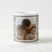 Beste papa Ooit Verdrietig rustiek licht Houten gr Extra Grote Beker (Voorkant)