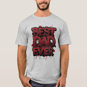 Beste papa ooit Vet Rood Graffiti Street Art Desig T-shirt