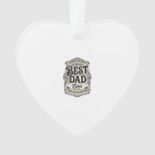 Beste Papa Ooit Vintage Gravure T-Shirt Ontwerp_1 Ornament