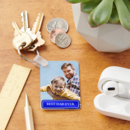 Beste papa ooit volledige foto gepersonaliseerd tw sleutelhanger