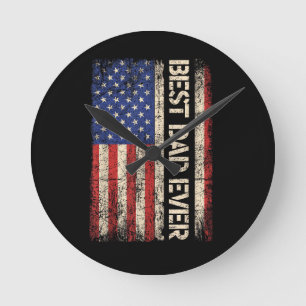 Beste Papa Ooit VS Amerikaanse Vlag Cadeaus voor V Ronde Klok