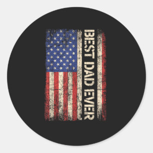 Beste Papa Ooit VS Amerikaanse Vlag Cadeaus voor V Ronde Sticker