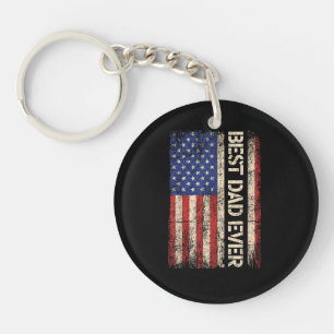 Beste Papa Ooit VS Amerikaanse Vlag Cadeaus voor V Sleutelhanger