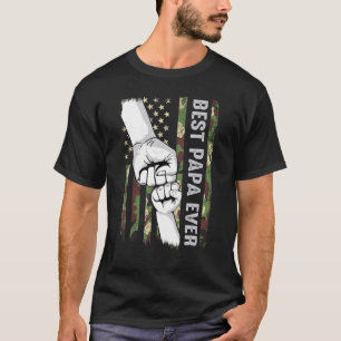 Beste Papa ooit vuistpomp met Amerikaanse vlag vet T-shirt