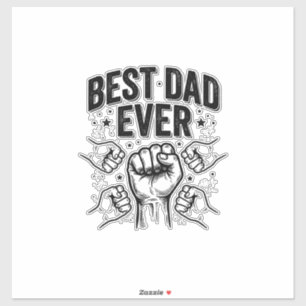 Beste Papa Ooit Vuiststoot Vintage Shirt Ontwerp_1 Sticker
