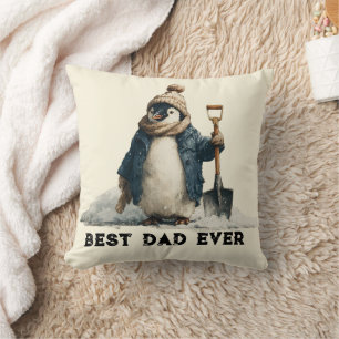 Beste Papa Ooit Winter Pinguïn Ontwerp Kussen