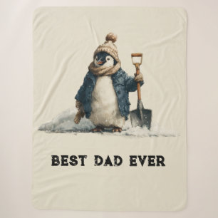 Beste Papa Ooit Winter Pinguïn Ontwerp Sherpa Deken