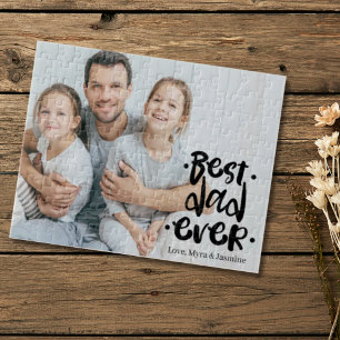 Beste Papa Ooit Zwarte Gepersonaliseerde Foto Cade Legpuzzel