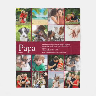 Beste Papa Papa Ooit Definitie Foto Pret Burgundy Fleece Deken