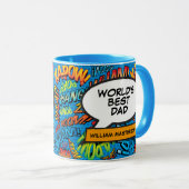 Beste papa, pappa, vader stripboek ter wereld mok (Voorkant rechts)