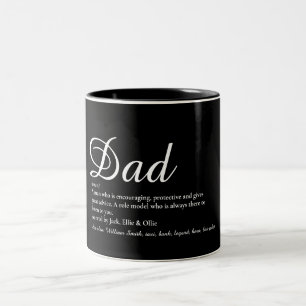 Beste papa, pappie, vader ooit definitie script tweekleurige koffiemok