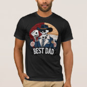 Beste papa patchwork skelet tri-blend shirt (Voorkant)