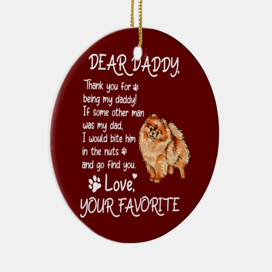 Beste papa Pomeranian Dog Dad Vaderdag Keramisch Ornament (Rechts)