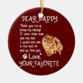 Beste papa Pomeranian Dog Dad Vaderdag Keramisch Ornament (Voorkant)