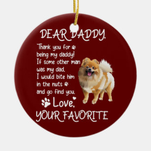 Beste papa Pomeranian Dog Dad Vaderdag Keramisch Ornament