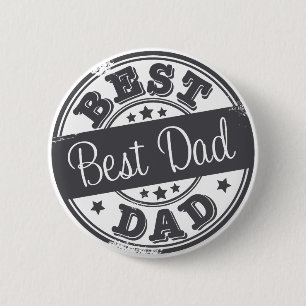 Beste papa - rubberen stempel effect - ronde button 5,7 cm