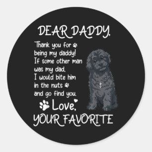 Beste papa Schnole Dog Vaderdag Ronde Sticker
