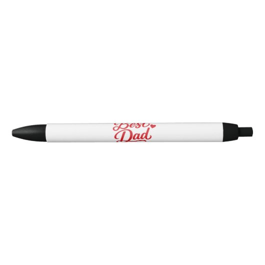 Beste Papa Script Rode Hart Zwarte Inkt Pen (Voorkant)